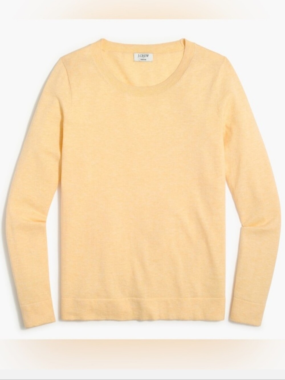 J.Crew Teddie Crewneck Sweater - Pastel Yellow Long Sleeve Knit - Size M